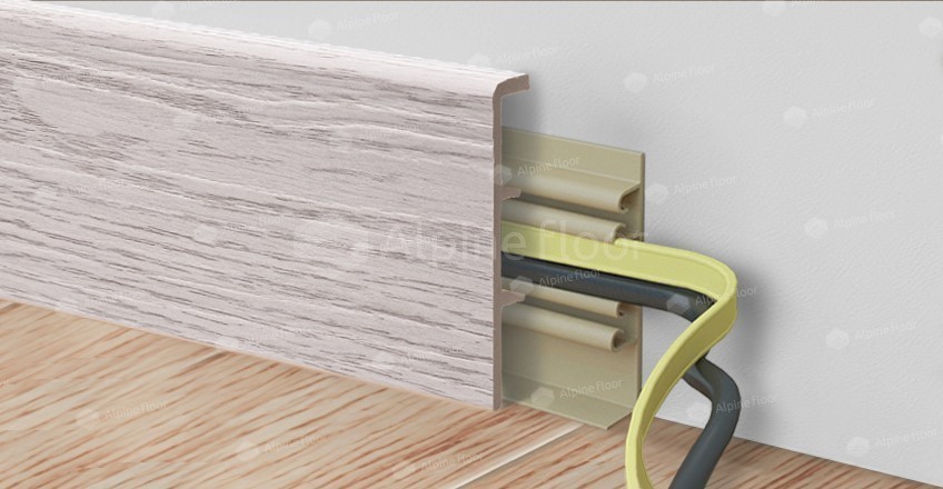 Напольный плинтус Rico Concept 80 Ясень норд (2200*20*80 мм) — купить в Ноябрьске