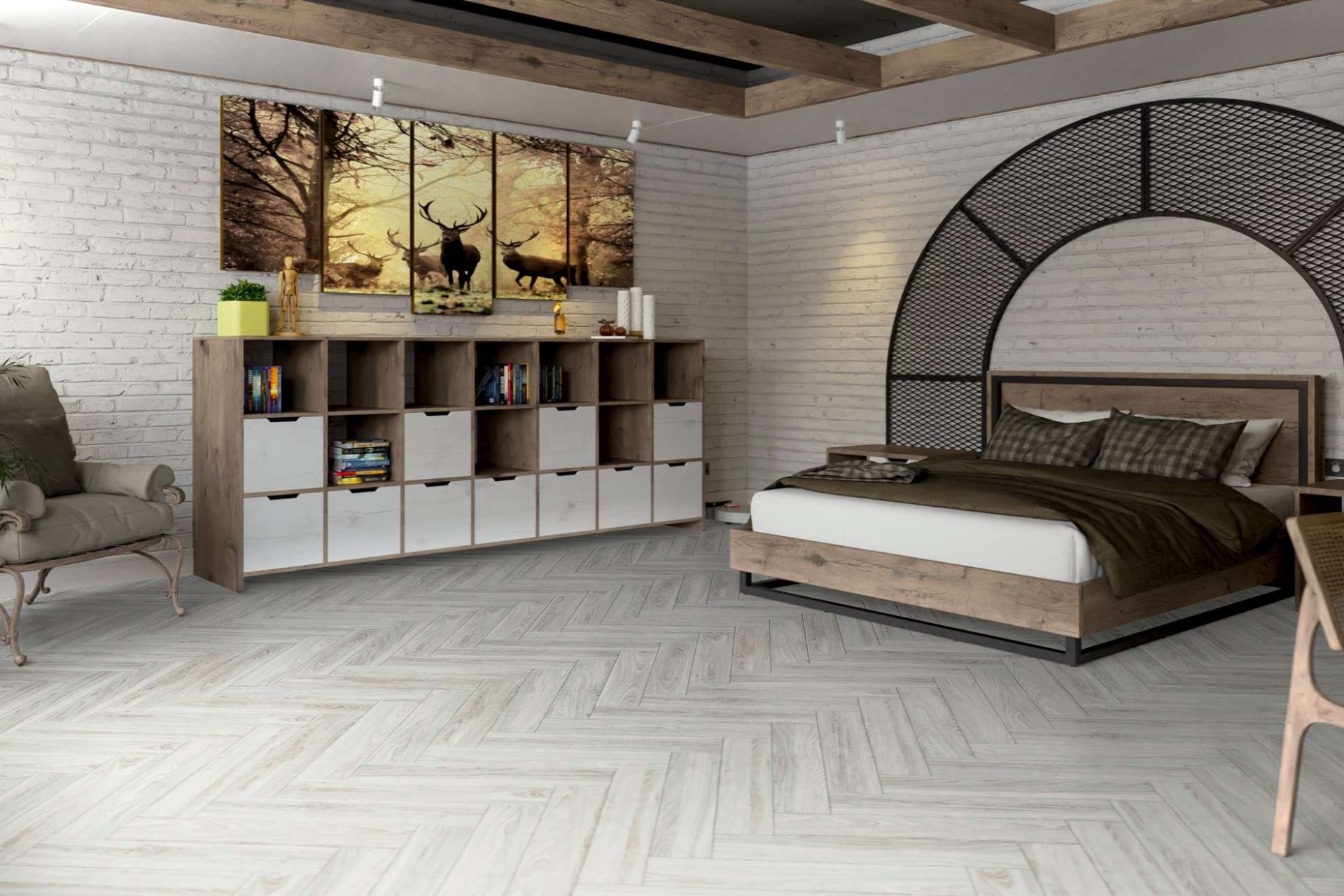 Инженерный паркет «Damy Floor» Ванильный (укладка елочкой) — купить в Ноябрьске