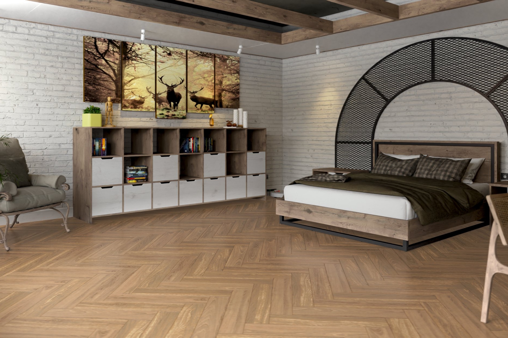 Инженерный паркет «Damy Floor» Натуральный (укладка елочкой) — купить в Ноябрьске